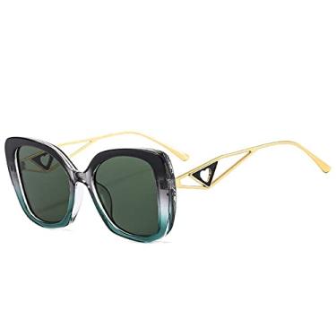 Imagem de Óculos de sol vintage olho de gato moda feminina design de luxo coração decorar óculos de sol lindos óculos coloridos uv400 óculos, c5 preto cinza verde, tamanho único