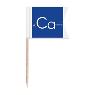 Imagem de Tabela de menstruação de elementos químicos, alcalina, metal, cálcio, Ca, palito, bandeiras, marcação de rotulagem para bolo de festa, placa de queijo