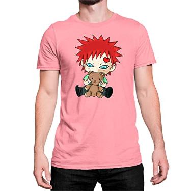 Imagem de Camiseta T-Shirt Gaara Chibi Anime Naruto Algodão Cor:Rosa;Tamanho:M