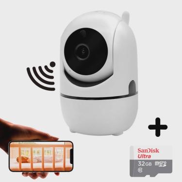 Imagem de Camera robo pet baba eletronica com audio microfone cartao de memoria E aplicativo de celular para acesso remoto