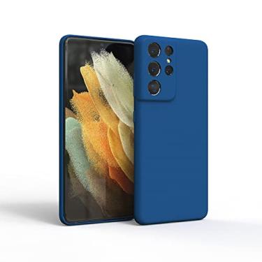 Imagem de Para Samsung Galaxy S21 S21 Plus S21 Ultra S2 1FE S21 S21FE Capa de silicone sedoso Soft-Touch Back Protective, azul, para S21Ultra