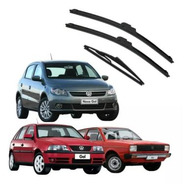 Imagem de Kit 3 Paletas Gol G2 G3 G4 G5 G7 Limpador Parabrisa Par Dianteiro + Traseira (Gol G7 2017-2022)