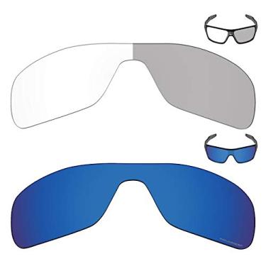 Imagem de Mryok+ 2 pares de lentes de substituição para óculos de sol Oakley Turbine Rotor – Cinza Eclipse fotocromático/azul pacífico