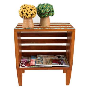 Imagem de Kit 2 mesas de Cabeceira Caixa 45 X 22 X 47 Em Madeira De Demolição