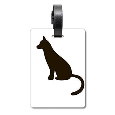 Imagem de Black Cat Cute Animal Portrayal Bagcase Bag Tag Bagagem Etiqueta Scutcheon Etiqueta