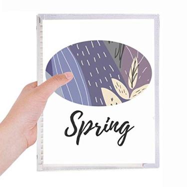 Imagem de Caderno de folhas abstratas com estampa de arte de folhas soltas diário recarregável