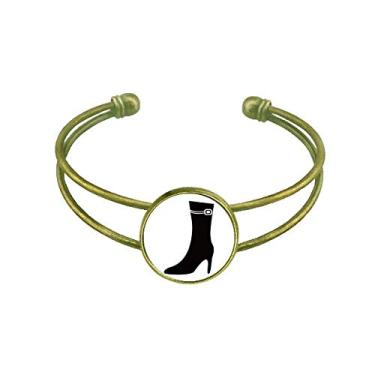 Imagem de Simple Graphics Bracelete retrô com silhueta de salto alto preto