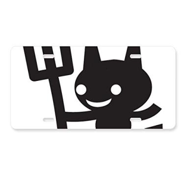 Imagem de DIYthinker Placa de licença Devil Happy Fear Halloween Decoração de aço inoxidável Automobile Tag