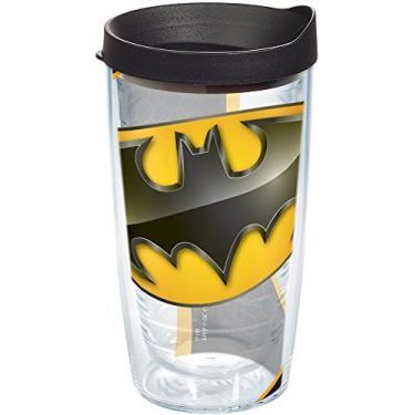 Imagem de Tervis Copo térmico de parede dupla com logotipo do Batman DC Comics feito nos EUA mantém as bebidas frias e quentes, 473 ml, tampa preta