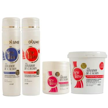 Imagem de Kit Tratamento Ativador De Cachos New Wave Evoluxe 4Produtos
