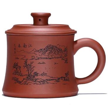 Imagem de Yixing xícara de chá de argila roxa feita à mão para uso doméstico, conjunto de chá criativo para escritório