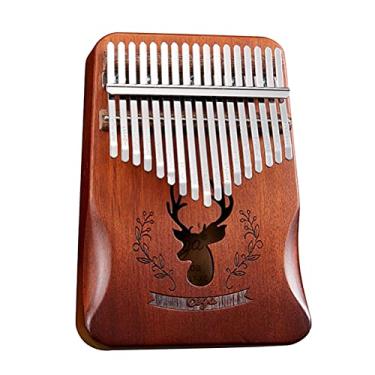 Imagem de Generic 1 conjunto Kalimba de piano de dedo portátil de madeira com martelo de afinação, instrumento musical para iniciantes