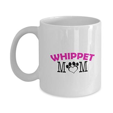 Imagem de Caneca divertida para casal Whippet - Whippet Dad - Whippet Mom - Presentes para amantes de Whippet - Ideia única de presente de cerâmica (Mom)