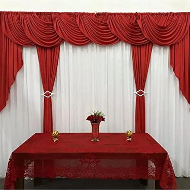 Imagem de Cortina Sedução para Varão em Malha 4,00m x 2,60m Sala Quarto - Vermelha