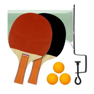 Imagem de Kit Tênis De Mesa Ping Pong 2 Raquetes, 3 Bolinhas E 1 Rede Mb Tech Mb
