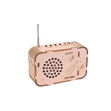 Imagem de predolo Quebra-cabeça de madeira 3D infantil modelo de rádio brinquedo educacional kits de modelo de projeto de ciência da madeira para