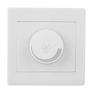 Imagem de QANYEGN 86x86mm, AC250V 100W, Controle De Velocidade Do Ventilador Silencioso, Interruptor De Controle De Velocidade Do Ventilador De Teto Com Botão De Painel De Parede Branco
