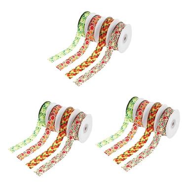 Imagem de ABOOFAN 12 Rolos fita de frutas materiais para fazer guirlandas presente decoração de bolo fita de embrulho com fio fita decorativa laço de fita roupas trabalhos manuais poliéster