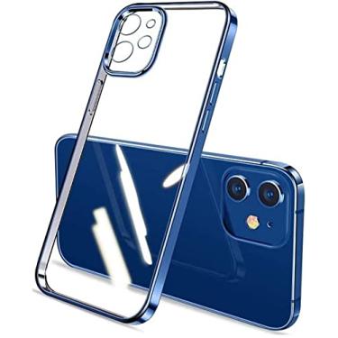 Imagem de ONECMN Capa para Apple iPhone 12 Mini (2020) de 5,4 polegadas, capa fina de vidro transparente à prova de choque com proteção [proteção de tela e câmera]