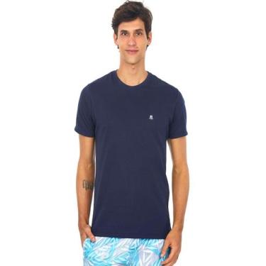 Imagem de Camiseta Masculina Bordado Areia Polo Wear Azul Escuro