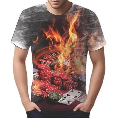 Imagem de Camiseta Camisa Tshirt  Baralho Poker Roleta Sorte Dados 1 - Enjoy Sho