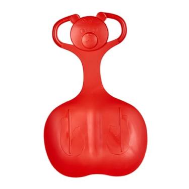 Imagem de Fancyes Trenó de neve, trenó de grama resistente, trenó deslizante de areia, com alça, tobogã, trenó de descida de luge para crianças, adultos, meninos, Vermelho