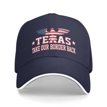 Imagem de Boné de beisebol 2024 Original Texas Take Our Border Back Trucker Boné Ajustável para Homens/Mulheres, Azul escuro, G