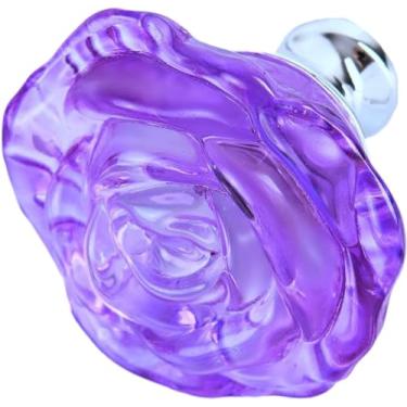 Imagem de Puxadores de armário, puxador de gaveta, puxadores de gaveta pequenos Pacote com 10 puxadores de rosa esculpidos em cristal gaveta guarda-roupa de vidro para chuveiro maçaneta da porta do ar