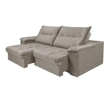 Imagem de Sofá 4 lugares Retrátil e Reclinavél Dalas Veludo Capuccino 290 cm