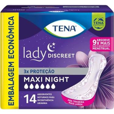 Imagem de Tena Lady Discreet, Absorvente para Incontinência Urinária Moderada, Maxi Night, sem abas - 14 unidades