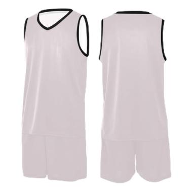 Imagem de CHIFIGNO Camiseta de basquete com bolinhas rosa choque para adultos, camiseta de futebol PP-3GG, Blush de lavanda, M