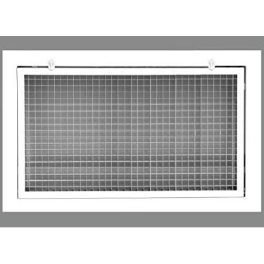 Imagem de Grade de filtro de ar de retorno da caixa de ovos com núcleo de cubo de 50 x 20 cm para filtro de 2,5 cm - Alumínio - Branco [Dimensões externas: 52,5 pol. L x 27,5 pol. A]