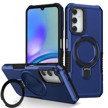 Imagem de YOUULAR Capa de telefone com suporte para Samsung Galaxy Note 20 5G PC rígido + TPU macio + suporte de fulcro capa de telefone à prova de choque anti-queda capas militares suporte oculto azul