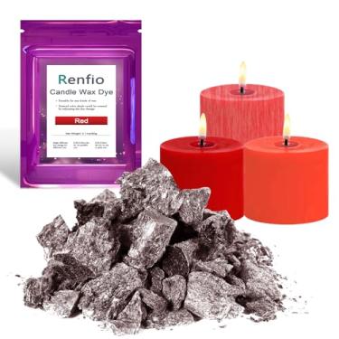 Imagem de Renfio Tintura de vela, 60 g, tinta vermelha para cera de soja, corante de cera altamente concentrada para fabricação de velas, blocos a granel, velas coloridas tealight, corantes, chips, kit de