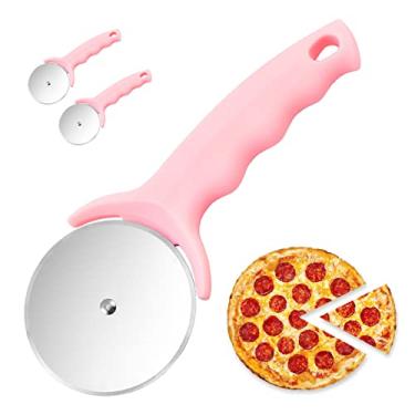 Imagem de YuanYouTong Cortador de Pizza de Aço Inoxidável Premium, 2 Peças, Lâmina Super Afiada, Fácil de Limpar e Cortar, Alça Antiderrapante