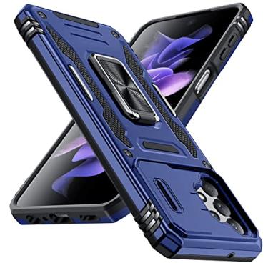 Imagem de YSLBWLE Capa para Samsung Galaxy A13 5G com suporte com capa de câmera, proteção de nível militar, suporte de anel de metal, capa amortecedora para Galaxy A13 5G, azul 5-sam a13-02