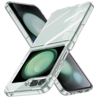 Imagem de YSLBWLE Capa para Samsung Galaxy Z Flip 5, fina e de grau militar, capa protetora rígida à prova de choque PC transparente 20-zflip5-07