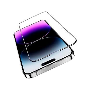 Imagem de Screen Skinz OneTouch compatível com iPhone 14 Pro, película de vidro compatível com capa de cobertura total, fácil instalação, ultrafino anti-arranhões