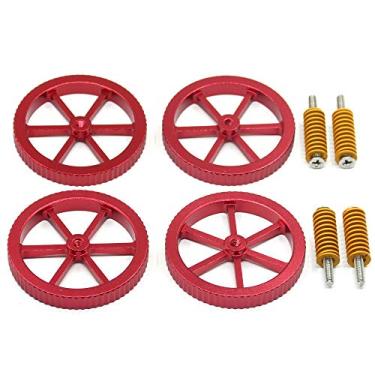 Imagem de Befenybay 4 peças de alumínio com diâmetro da porca de nivelamento de torção manual 60 mm + 4 peças de mola quente + 4 peças parafusos M4X40mm para impressora 3D Creality CR-10 Ender-3