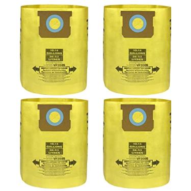 Imagem de Pacote com 4 sacos de filtro de vácuo tipo I 90672 compatíveis com aspirador de pó Shop-Vac 10-14 galões, tipo F 90662 9067200 saco de coleta de poeira de camada dupla de alta eficiência