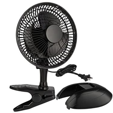 Imagem de RamPro Mesa portátil e ventilador de encaixe, ventiladores de 15 cm pequenos e silenciosos, ventilador de refrigeração pessoal pequeno para mesa, casa, quarto, escritório, 2 velocidades, inclinação