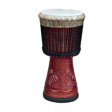Imagem de Djembe Instrumento Pandeiro De Nível Profissional De 10 Polegadas Para Adultos Instrumento De Tambor Africano De Pele De Cabra Tambor Folclórico Tambor africano Profissional (Color : A)