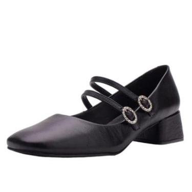 Imagem de Sapato Boneca Couro Salto Bloco Lia Line + Natália Toscano-Feminino