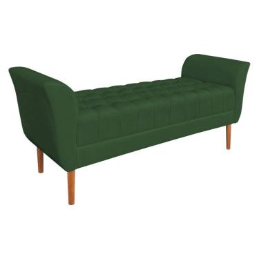 Imagem de Calçadeira Recamier Casal 1,50m Londres Veludo Verde - Pallazio