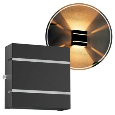 Imagem de Arandela Externa Luminária de Parede Alumínio 2 Frisos 1 Foco 2 Fachos MF103 (Preto)