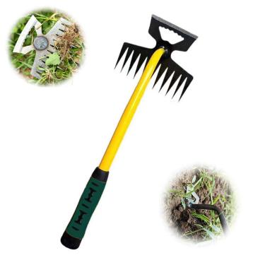 Imagem de 2024 Atualização ferramenta extrator de ervas daninhas, ferramentas de jardinagem manual de ervas daninhas manuais multifuncionais ferramentas de jardinagem para quintal e jardim, 11 dentes ferramenta