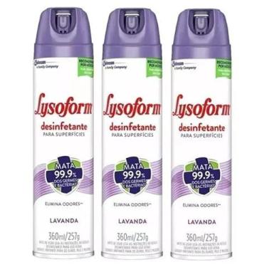 Imagem de KIT com 3 Desinfetante Lysoform Superfícies 360ml - Lavanda