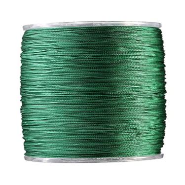 Imagem de Linha de pesca trançada, 1 peça 500 m PE trançado 4 fios linhas de pesca super fortes, corda de peixe multi-filamento verde profundo (5-verde) linha de pesca trançada