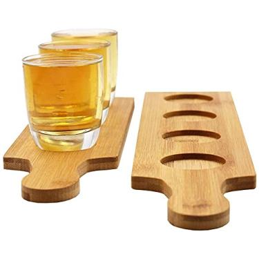 Imagem de Conjunto de voo para degustação de cerveja com base de 2,7" de diâmetro, taças de vinho, pranchas de voo, jarras, pás de servir /2377