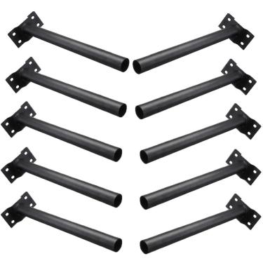 Imagem de Suporte Barra luminaria Solar Parede Kit 10 Uni Aço Pintura Eletrostatica Poste Rua Iluminaçao Casa Segurança Quintal Jardim